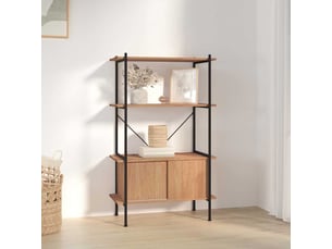 Étagère à 4 niveaux armoire 80x40x130cm acier bois d'ingénierie shl2873