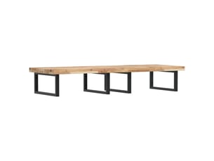 Étagère de vasque murale acier et bois massif d'acacia shl6359