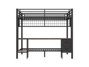 Lit mezzanine 90x200 cm ZOVIRA   coloris noir