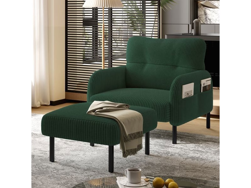  Tabouret - truxen8 - corduroy premium - structure métallique - velours super doux - montage rapide  - Conforama E