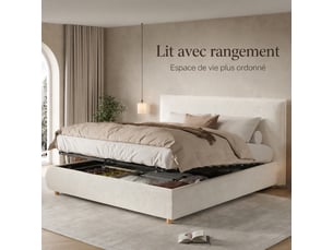 Lit 2 places 180x200 cm    coloris blanc