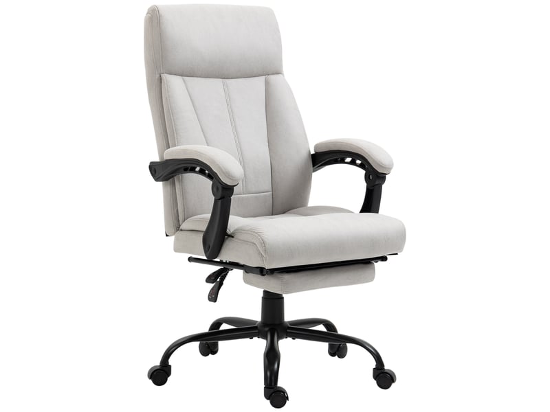  Fauteuil de bureau massant, fauteuil d'ordinateur, chauffage lombaire, fonction d'inclinaison, gris clair  - Conforama B