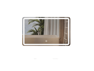 Miroir mural led salle de bain carré, étanche et intelligent hd avec interrupteur tactile, 40×60 cm