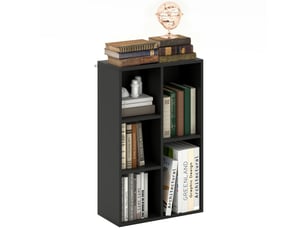 Bibliothèque étagère de rangement avec 5 compartiments, pour salon chambre à coucher bureau, 50x24x80cm, noir