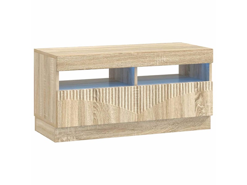  Meuble tv - banc tv - meuble de rangement led hoorn 3 pcs chêne sonoma bois d'ingénierie  - Conforama E
