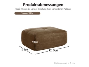 Pouf / repose pied  92.5x75x40cm marron