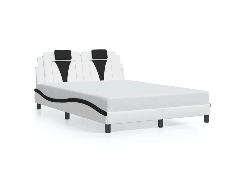 Lit double- lit adulte - cadre de lit viana avec led sans matelas blanc et noir 140x190 cm - Conforama D