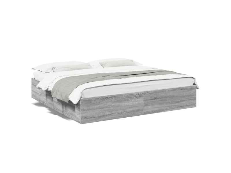  Lit double- lit adulte -  cadre de lit sans matelas sonoma gris 200x200 cm  - Conforama A