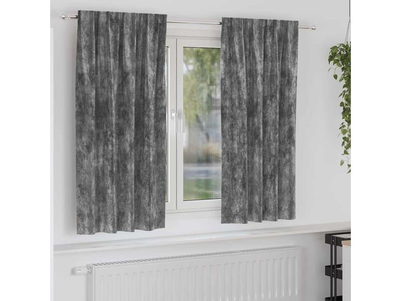 Lot de 2 rideaux en velours, rideaux de fenêtre gris 175 x 140 cm velours cf44202 - Conforama B