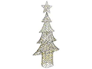 Sapin de noël - arbre de noël 240 led blanc chaud 180 cm rotin