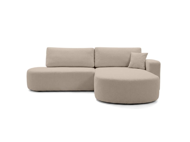  Canapé d'angle max réversible et convertible kiara 5 places en tissu bouclette - taupe KIARA - Conforama E