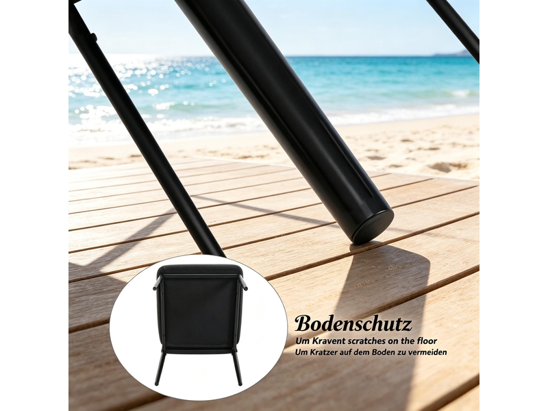  Lot de 4 chaises de salle à manger,40x51x98 cm,similicuir,noir  - Conforama E
