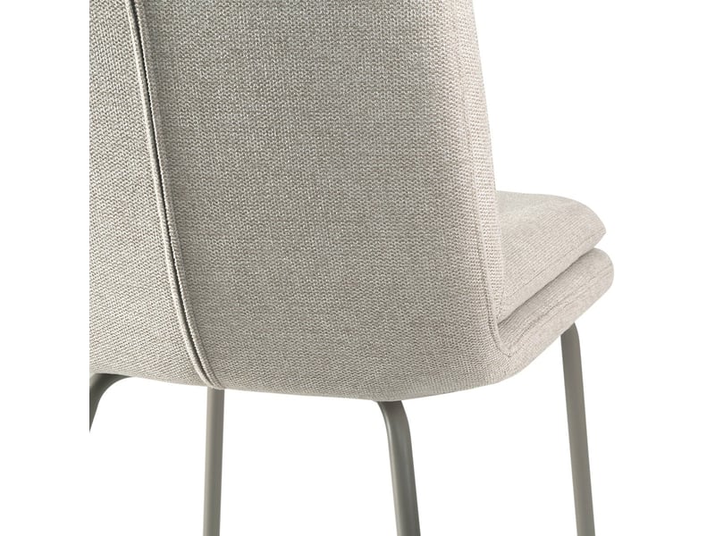 Chaises en lot de 4, tissu et pieds en métal beige h85 cm - lysa  - Conforama C