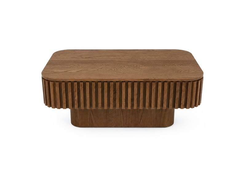  Table basse à plateau amovible avec rangement caché en bois et mdf noyer  - Conforama A