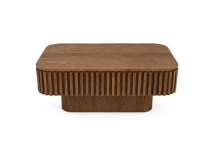 Table basse à plateau amovible avec rangement caché en bois et mdf noyer