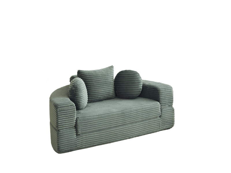  Canapé-lit 4-en-1 multifonction, sofa demi-rond convertible en lit rond, design compact  - Conforama D