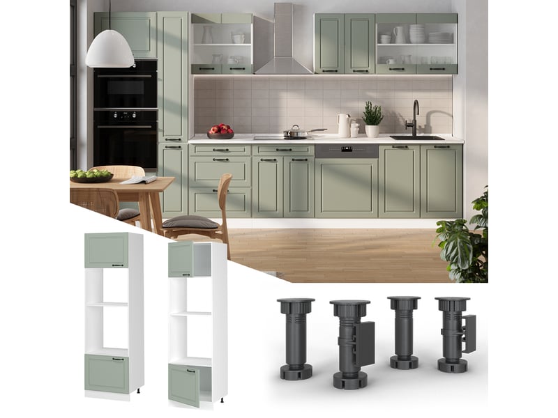  Vicco armoire micro-ondes, mint campagneblanc, 60cm  - Conforama D