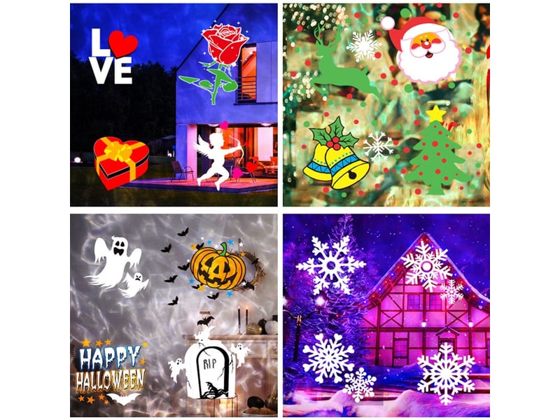 Projecteur noel exterieur intérieur avec 12 diapositives 10 couleurs effet de vague d'ea  - Conforama E