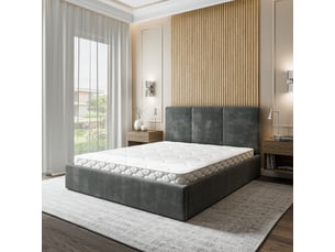 Lit coffre 140x200 cm <strong>MASSENO</strong>  <strong></strong> coloris gris