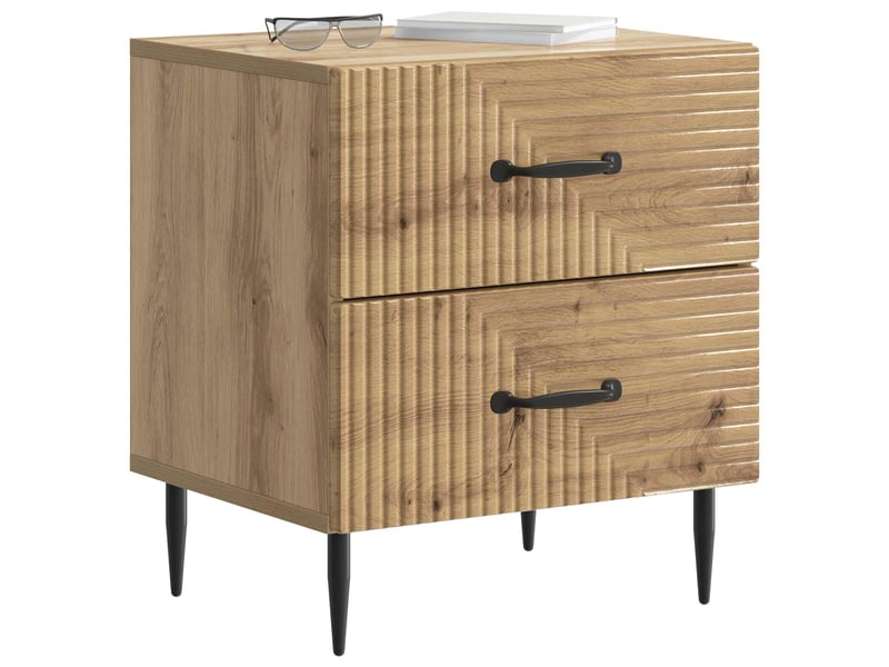  Table de chevet 2 pièces chêne artisanal 43 x 34,5 x 47,5 cm  - Conforama A
