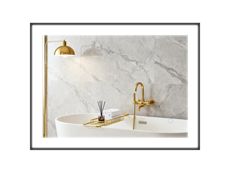 Miroir salle de bain led 80 x 60 cm, 3 couleurs de lumière, fonction antibuée, mémoire, ip44, horizontal ou vertical - Conforama A