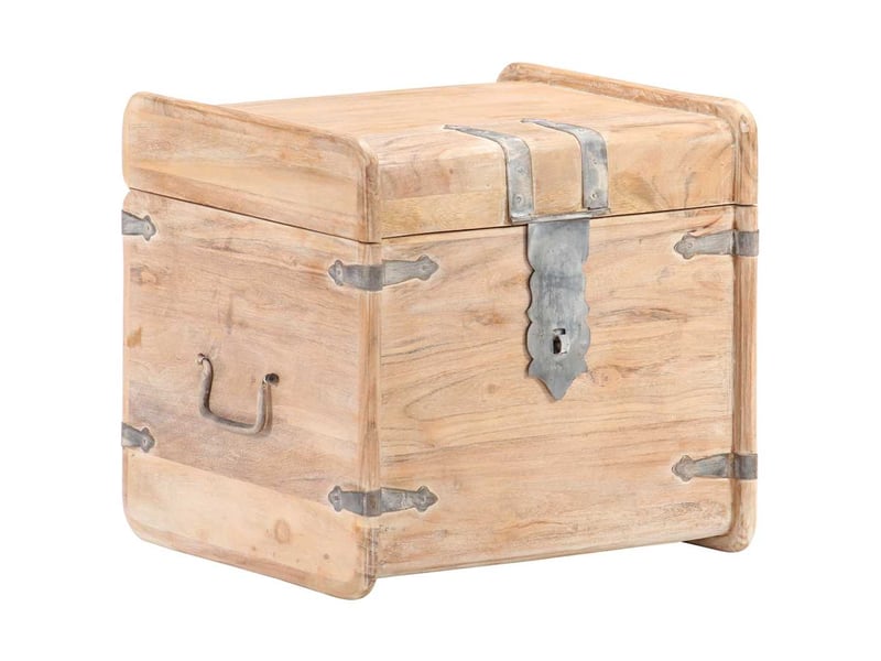  Coffre de rangement 40x40x40 cm bois d'acacia solide shl55275  - Conforama B