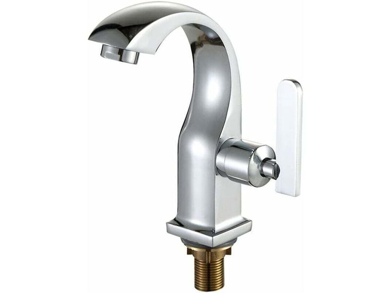  Robinet d'évier de salle de bain à une poignée robinet en alliage de zinc chromé robinet d'évier simple robinet de bassin d'eau froide SZPB303414JJZJ - Conforama A