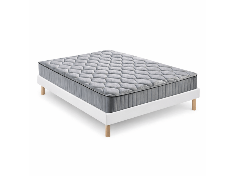 Ensemble sommier tapissier et matelas 160x200 cm - couleur : blanc - matelas latex accueil moelleux gregblanc-marie-160x200-blanc - Conforama A