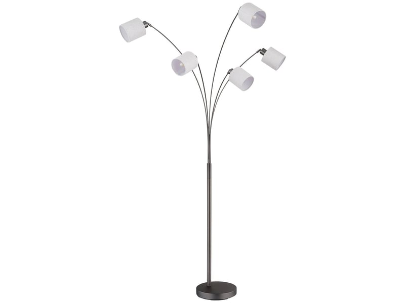  Globo thea lampadaire multibras couleur gris anthracite mat, 5 ampoules led e27  - Conforama C