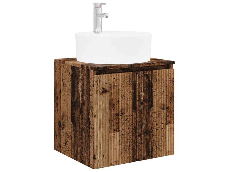 Vanité de lavabo mural, meuble de rangement bois ancien 49.5x44.5x65 cm shl7311  - Conforama A