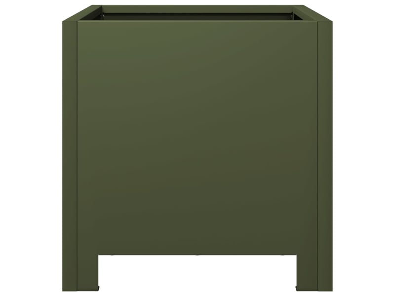  Jardinière - bac à fleurs vert olive 30x30x30 cm acier  - Conforama E