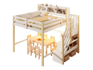 Lit mezzanine 140x200 cm ROLIPO coloris blanc