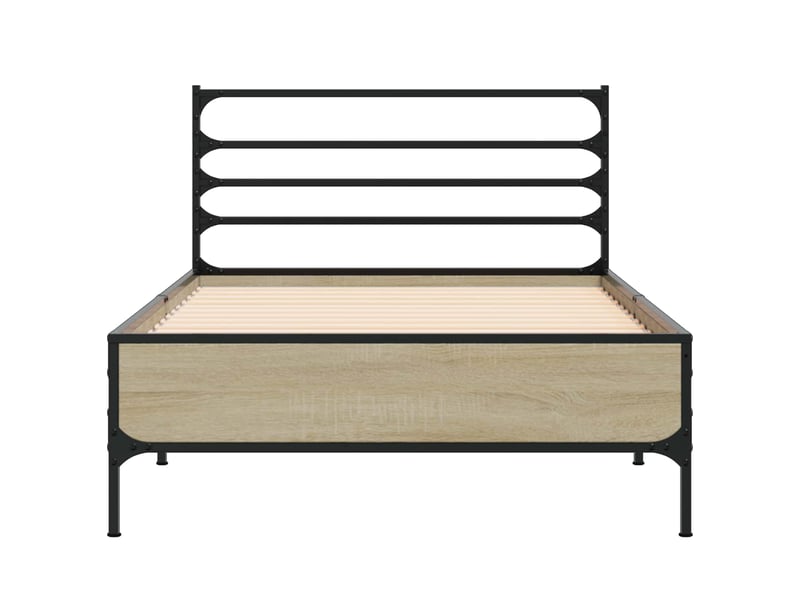 Lit simple- lit adulte - cadre de lit chêne sonoma 80 x 200 cm bois d'ingénierie - Conforama C