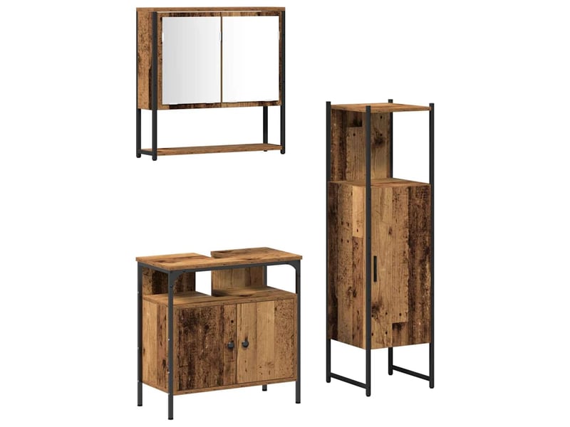  Ensemble de mobilier de salle de bain 3 pièces marron cf64476  - Conforama A