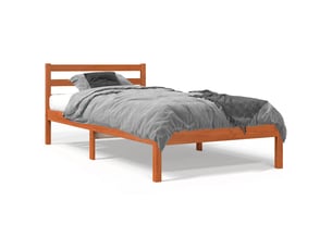 Lit simple 90x190 cm    coloris marron