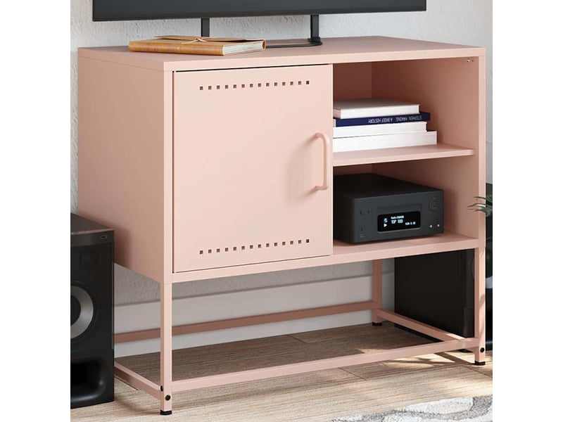  Meuble tv - banc tv - meuble de rangement rose 68x39x60,5 cm acier  - Conforama B