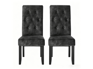 Chaise de salle à manger 47x42x107cm sans accoudoirs dossier élevé ergonomique en bois noir lot de 2