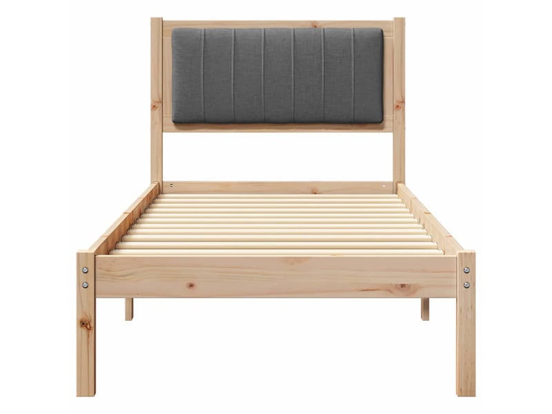  Lit simple- lit adulte -  cadre de lit avec tête de lit rembourrée gris foncé 80 x 200 cm  - Conforama D