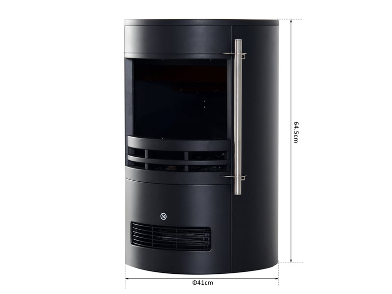  Cheminée électrique effet flamme noire, chauffage 900 w ou 2000 w, 41 x 41 x 64,5 cm  - Conforama R