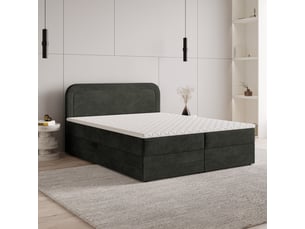 Lit avec rangement 160x200 cm <strong>MASSENO</strong>  <strong></strong> coloris noir
