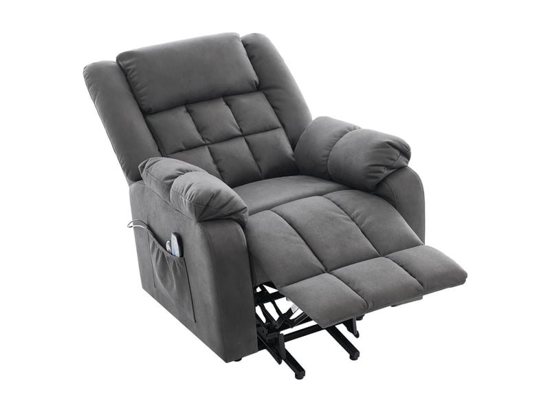  Fauteuil tv relax électrique 103 x 87 x 96 cm - avec fonction aufstehfunktion – massant, chauffant, avec porte-gobelet – tissu fonctionnel - gris  - Conforama A