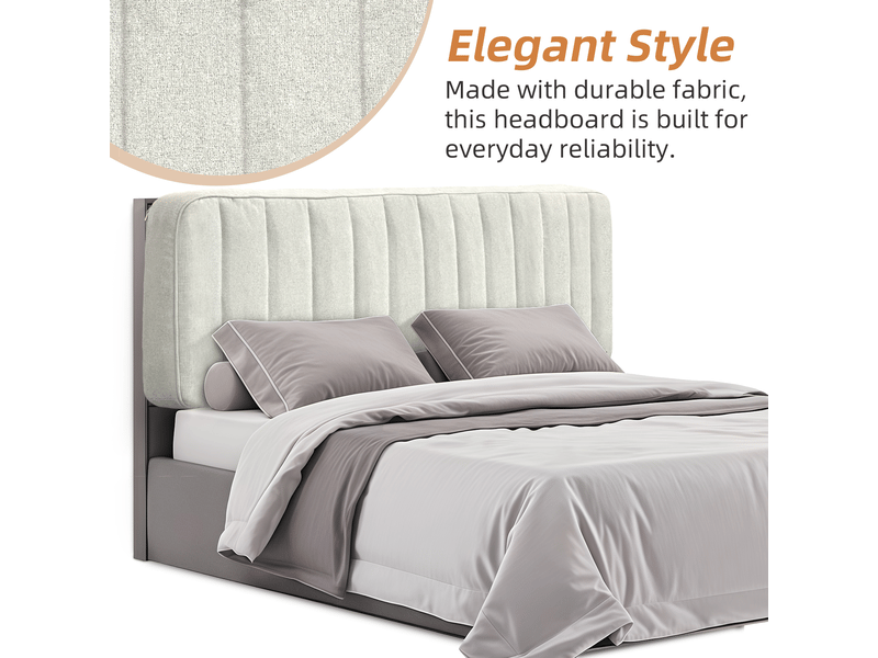  Tête de lit vercart skm beige 180x60 cm - rembourrage 100 mm, à fixer sur cadre de lit  - Conforama E
