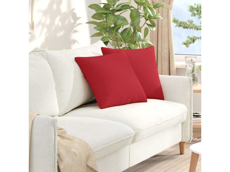  Lot de 2 coussins de canapé, coussins décoratifs tissu rouge 45 x 45 cm cf58942  - Conforama B