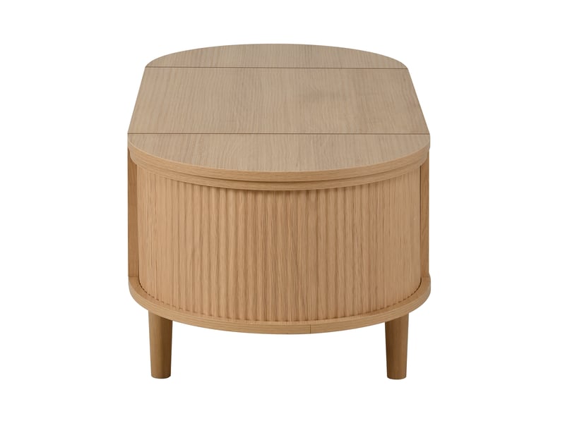 Table basse ovale réglable en hauteur, style vintage, rangement, pieds en bois massif, multifonctionnelle - Conforama E