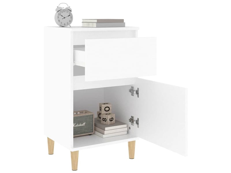  Table de chevet - cabinet de chevet - table de nuit blanc 40x35x70 cm  - Conforama D