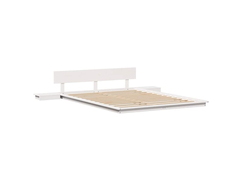  Lit double- lit adulte -  cadre de lit blanc 150 x 200 cm bois  - Conforama C