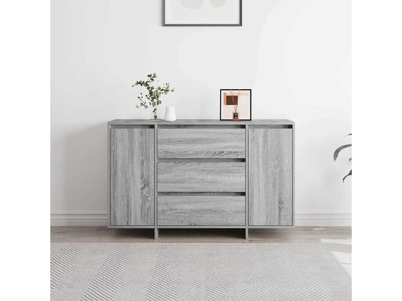  Buffet - bahut - meuble de rangement gris sonoma 120 x 41 x 75 cm bois d'ingénierie  - Conforama D
