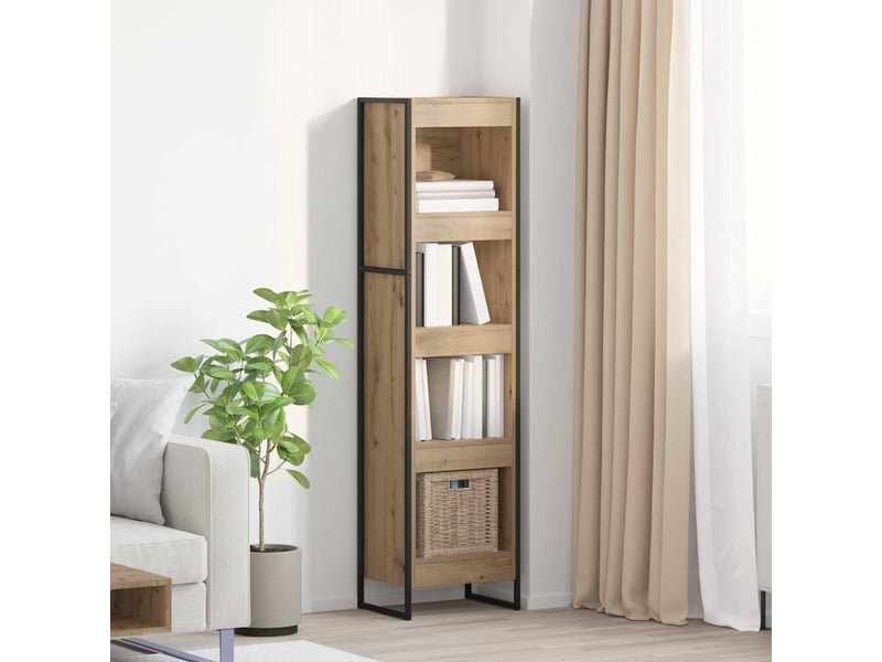 Bibliothèque, armoire à livres 40 x 30 x 155 cm bois d'ingénierie chêne artisan - Conforama B