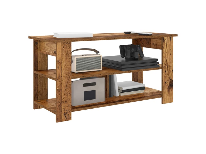  Support de télévision bois ancien 100x40x50 cm  - Conforama C