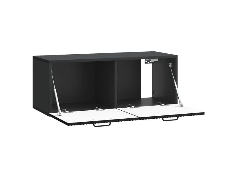  Meuble tv - banc tv - meuble de rangement mural noir 78,5 x 31 x 30 cm bois d'ingénierie  - Conforama E